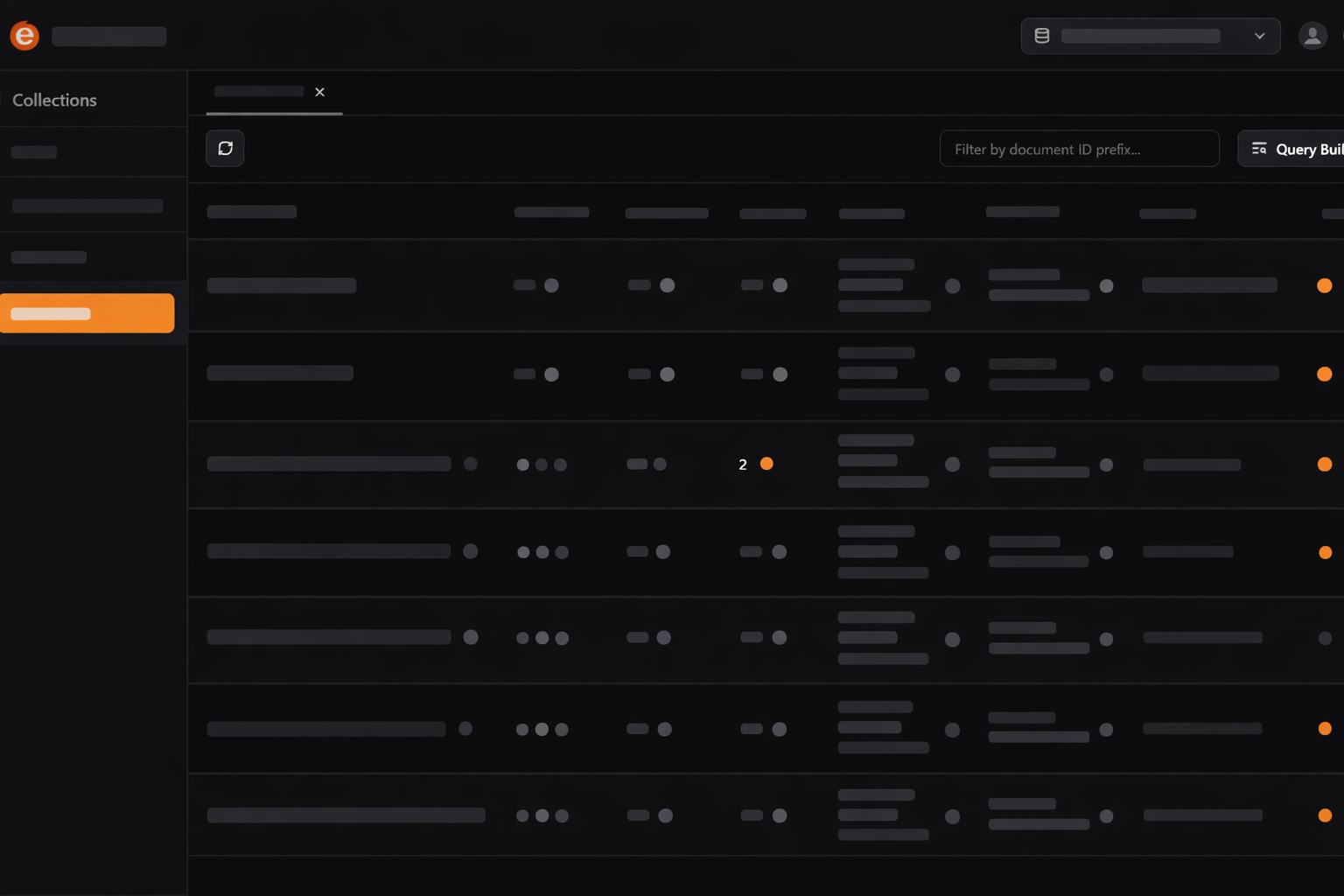 Emberdesk dashboard showing collections, document filters, and a data table